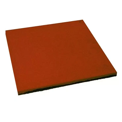 Резиновая плитка Квадрат 1000х1000х35 мм грунт (Яйцо) красная (терракотовая)