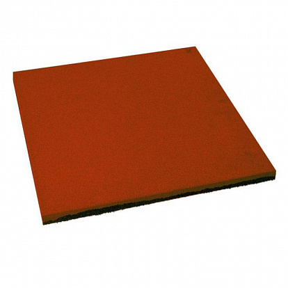 Резиновая плитка Квадрат 500x500x30 мм грунт (Яйцо) красная (терракотовая)