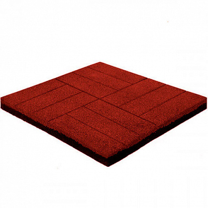 Резиновая плитка Резиновая плитка Брусчатка 16 мм красная