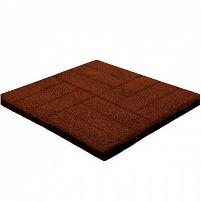 Резиновая плитка Резиновая плитка Брусчатка 16 мм коричневая