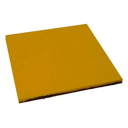 Резиновая плитка Квадрат 1000х1000х30 мм Ровное основание желтая