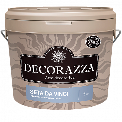 Декоративная штукатурка Decorazza Декоративная краска с эффектом перламутрового шёлка Seta Da Vinci 5 л