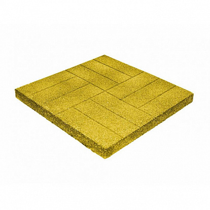 Резиновая плитка Резиновая плитка Брусчатка желтая 20 мм