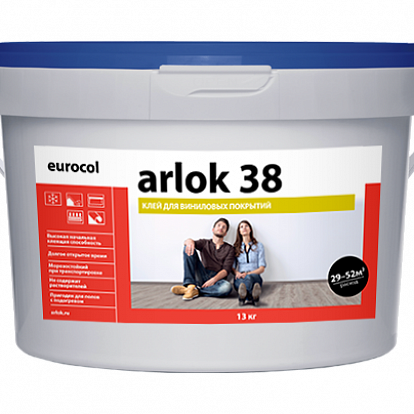 Клей Водно-дисперсионный Arlok 38 для напольных покрытий AQUAFLOOR, 13 кг