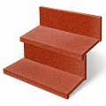 Противоскользящая Ступень 500x500x20 мм красная (выступ 40 мм)