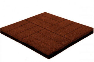 Резиновая плитка Брусчатка коричневая 16 мм
