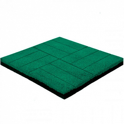 Резиновая плитка Резиновая плитка Брусчатка зеленая 40 мм