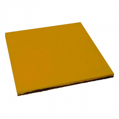 Резиновая плитка Квадрат 40 мм Ровное основание желтая