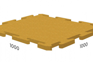 Резиновая плитка Rubblex Standart Puzzle желтый 25мм