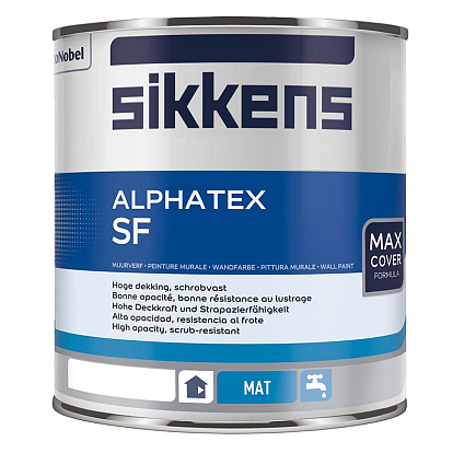 Лакокрасочные изделия Краска для стен и потолков акриловая Sikkens Alphatex SF матовая белая 10 л.