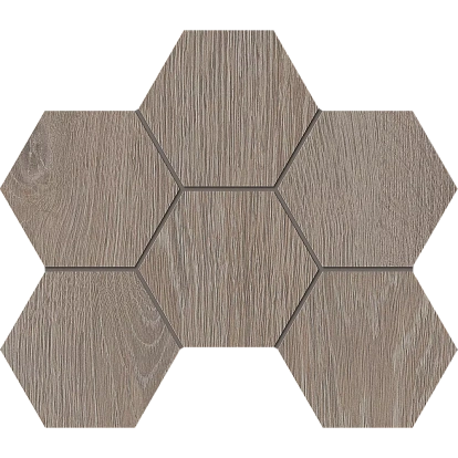 Мозаика Estima Kraft Wood Light Grey KW02 Hexagon 25x28,5 структур. 70622