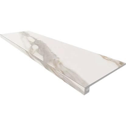 Комплект Estima Miramare White Ступень RM01 (33x120) непол. (прямоугол. бортик) без насечек + Подступенок (14,5x120) 70543