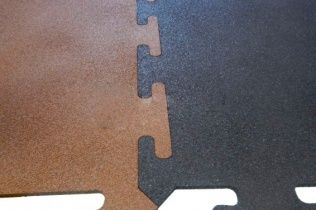 Резиновая плитка Rubblex Sport Puzzle Mix 30% красный 25мм
