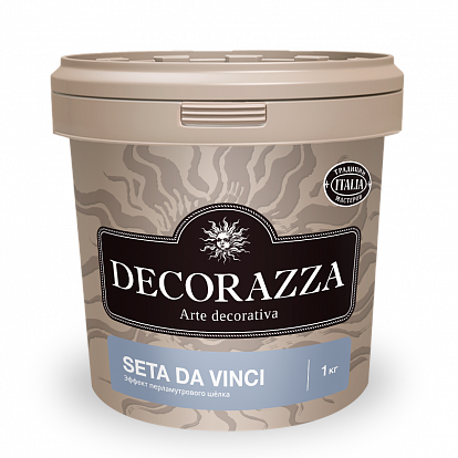 Декоративная штукатурка Decorazza Декоративная краска с эффектом перламутрового шёлка Seta Da Vinci 1 л