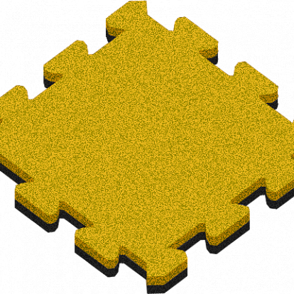 Резиновая плитка Резиновая плитка Пазл Ровное основание 30 мм желтая