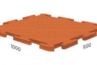 Резиновая плитка Rubblex Standart Puzzle оранжевый 25мм