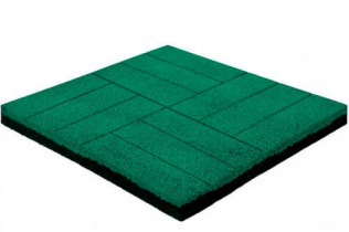 Резиновая плитка Брусчатка 30 мм зеленая