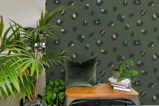 Holden Decor Imaginarium 2 Large Leopard Spot Green 13033