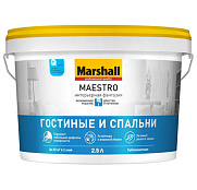Краска для стен и потолков водно-дисперсионная Marshall Maestro Интерьерная Фантазия глубокоматовая белая 18 л