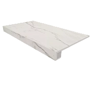 Керамогранит Estima Ideal White Комплект (Ступень ID01 (33x120) непол. (прямоугол. бортик) без насечек+ Подступенок (14,5x120)) 36879